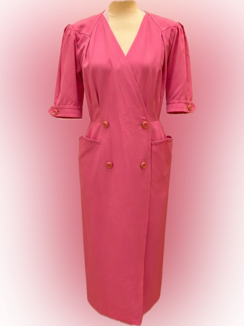 Nina Ricci Midi Wrap Dress in Pink Size 38 Like New